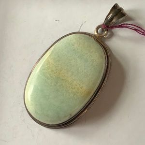 Large Larimar Pale Ocean Green Blue Pendant